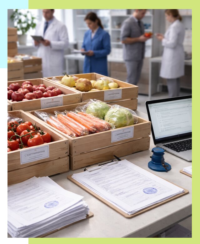 Сертификация овощей и фруктов в Гукове от 8726 р. | Алешин-Гкв