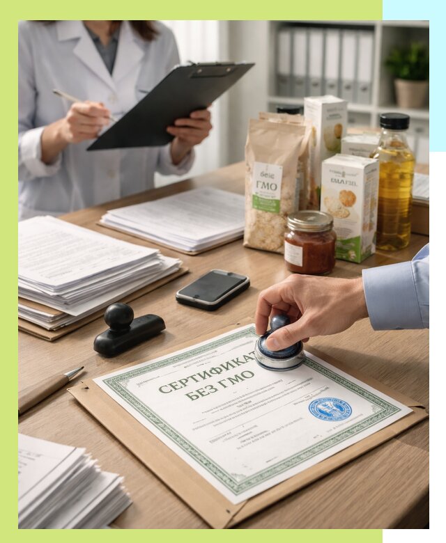 Получение сертификата Без ГМО для продукции в Гукове